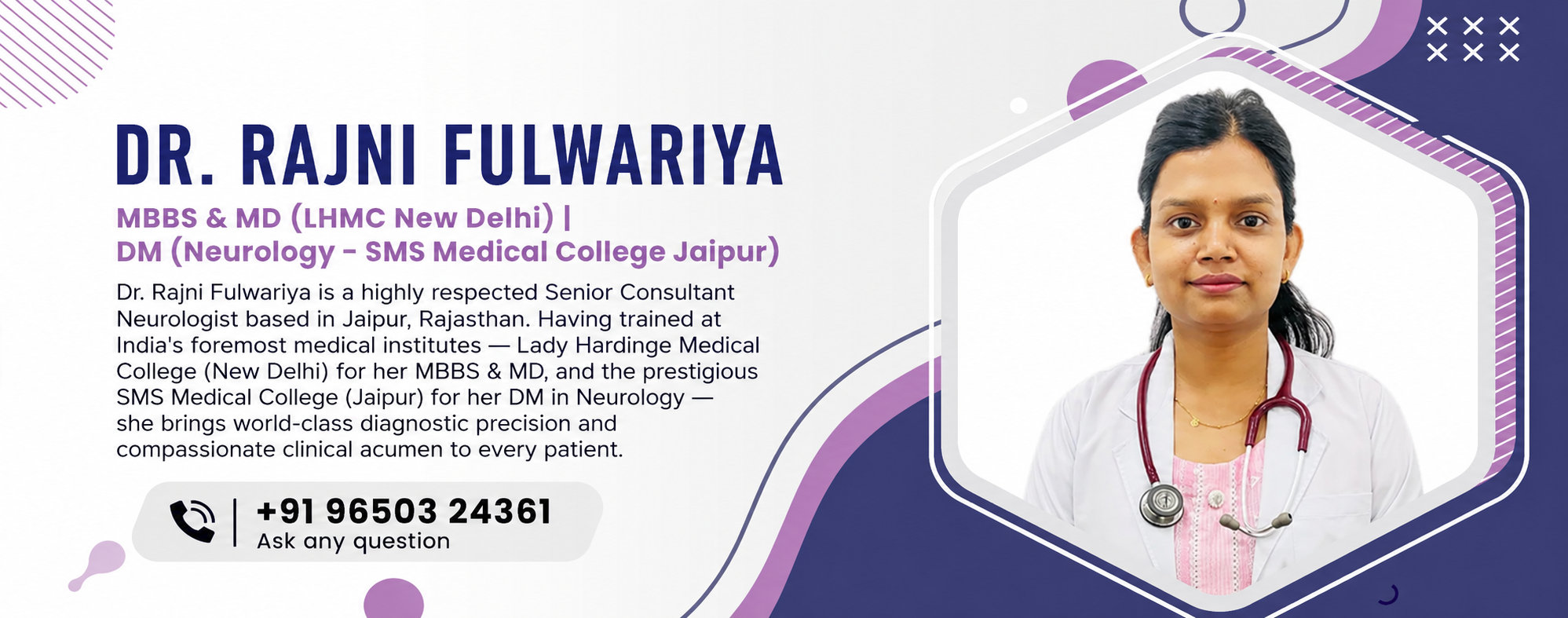 Dr. Rajni Fulwariya Neurologist Banner